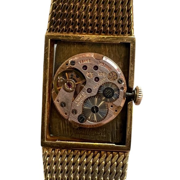 Omega solid 18k 750 yellow gold 63g women\'s watch manual vintage running
